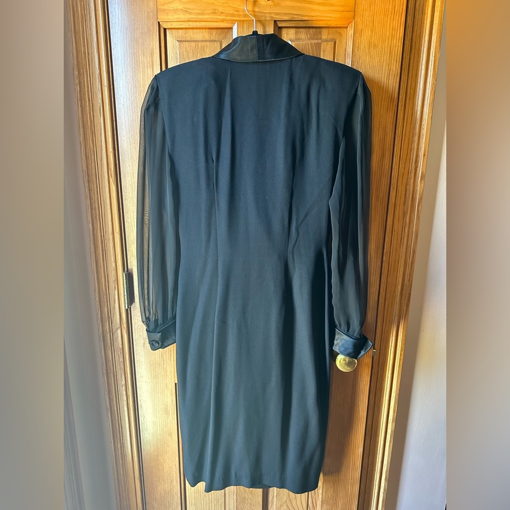 Vintage suit dress with sheer sleeves JR Nites - Picture 7 of 11
